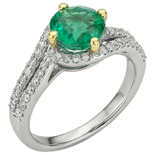 Afbeelding in Gallery-weergave laden, Fijne Smaragd Edelsteen Ring – hoekaanzicht
