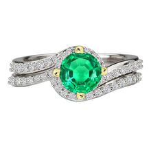 Afbeelding in Gallery-weergave laden, Fijne Smaragd Edelsteen Ring – hoofdaanzicht
