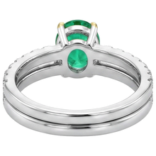 Afbeelding in Gallery-weergave laden, Colombiaanse Smaragd Sieraadsteen Ring 2,50 karaat Bicolor 14K Goud – achteraanzicht
