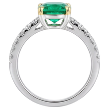 Afbeelding in Gallery-weergave laden, Elegant Fijne Smaragd Edelsteen Ring 3 karaat – bovenaanzicht
