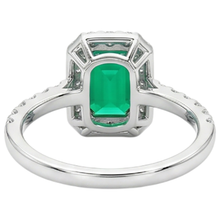 Afbeelding in Gallery-weergave laden, Smaragd Edelsteen Ring 2-karaat Bicolor 14K Goud – detailaanzicht
