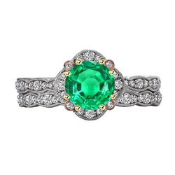 Pavé Fijne Smaragd Sieraadsteen Ring 2,50 karaat – 14K
