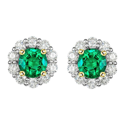 Fijne Smaragd GIA Gekeurd Gemstone Earring 1,50 karaat in