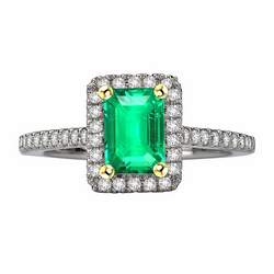 Smaragd Slijpvorm Colombiaanse Smaragd Edelsteen Ring – 2 karaat