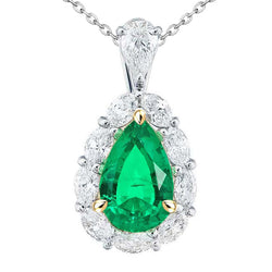 GIA Gekeurd Edelsteen Hanger – Colombiaanse Smaragd 4 karaat