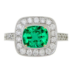 Colombiaanse Smaragd Gekleurde Steen Ring – GIA Gekeurd 2 karaat