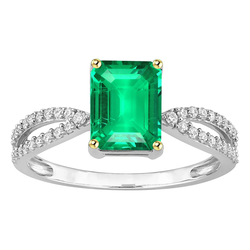 Colombiaanse Smaragd Sieraadsteen Ring 2 karaat F/VS1 – Bicolor