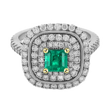 Afbeelding in Gallery-weergave laden, Met de hand vervaardigd Smaragd Edelsteen Ring 1 karaat – hoofdaanzicht
