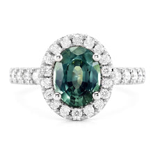 Afbeelding in Gallery-weergave laden, Groene Saffier Cocktail Ring
