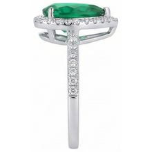Afbeelding in Gallery-weergave laden, Natuurlijke, Echte (Niet Labgekweekt) Peervormige Groene Smaragd GIA Edelsteen Ring Witgoud 14K 5.35 Karaat
