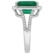Afbeelding in Gallery-weergave laden, Groene Smaragd GIA Natuurlijke uit de a aarde gewonnen Diamanten Edelsteen Verlovingsring 10.50 Karaat WG 14K

