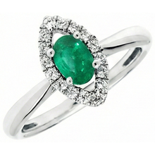Afbeelding in Gallery-weergave laden, Groene smaragd en Natuurlijke echte diamant ( niet in het laboratorium gekweekt ) 3.75 karaat verlovingsring goud wit 14K
