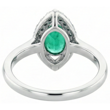 Afbeelding in Gallery-weergave laden, Groene smaragd en Natuurlijke echte diamant ( niet in het laboratorium gekweekt ) 3.75 karaat verlovingsring goud wit 14K
