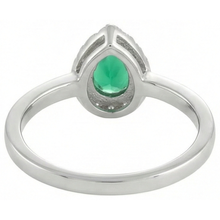 Afbeelding in Gallery-weergave laden, Groene smaragd en Natuurlijke echte diamanten ( niet in een laboratorium gekweekt ) 5 ct jubileumring 14K witgoud nieuw

