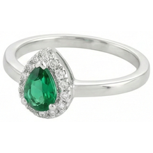 Afbeelding in Gallery-weergave laden, Groene smaragd en Natuurlijke echte diamanten ( niet in een laboratorium gekweekt ) 5 ct jubileumring 14K witgoud nieuw
