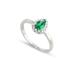 Groene smaragd en diamanten 5 ct jubileumring 14K witgoud nieuw