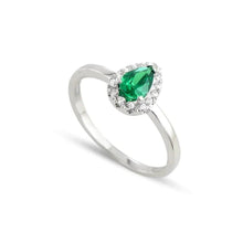 Afbeelding in Gallery-weergave laden, Groene smaragd en diamanten 5 ct jubileumring 14K witgoud nieuw
