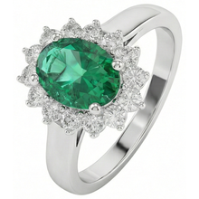 Afbeelding in Gallery-weergave laden, Groene smaragd en Natuurlijke echte diamanten ( niet in een laboratorium gekweekt ) ring 3.50 karaat gouden damessieraden

