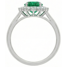 Afbeelding in Gallery-weergave laden, Groene smaragd en diamanten trouwring 3,50 karaat gouden sieraden
