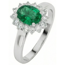 Afbeelding in Gallery-weergave laden, Groene smaragd en diamanten trouwring 3,50 karaat gouden sieraden
