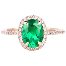 Afbeelding in Gallery-weergave laden, Trouwring met Groene Smaragd GIA en Natuurlijke uit de aarde gewonnen Diamant 5.45 Karaat
