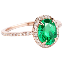 Afbeelding in Gallery-weergave laden, Trouwring met Groene Smaragd GIA en Natuurlijke uit de aarde gewonnen Diamant 5.45 Karaat
