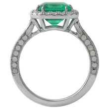 Afbeelding in Gallery-weergave laden, Groene Smaragd GIA en Natuurlijke uit de aarde gewonnen Diamanten Trouwring Witgoud Sieraden 21.50 Ct
