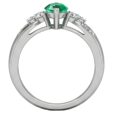 Afbeelding in Gallery-weergave laden, Groene smaragd met Natuurlijke echte diamanten ( niet in een laboratorium gekweekt ) 2.75 ct. Verlovingsring Witgoud 14K
