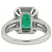 Afbeelding in Gallery-weergave laden, Groene Smaragd GIA met Natuurlijke uit de aarde gewonnen Diamant Trouwring Witgoud 14K 8 Karaat
