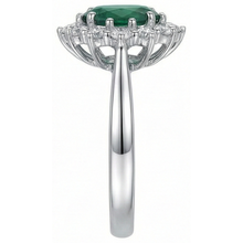 Afbeelding in Gallery-weergave laden, Groene smaragd met Natuurlijke echte diamanten ( niet in een laboratorium gekweekt ) verlovingsring 3.50 karaat witgoud 14K
