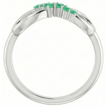 Afbeelding in Gallery-weergave laden, Groene smaragd ring Infinity stijl 1 karaat witgoud 14K sieraden
