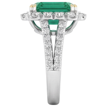 Afbeelding in Gallery-weergave laden, Ring met groene smaragd (GIA) en natuurlijke uit de aarde gewonnen diamanten
