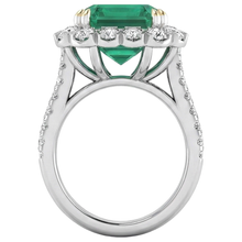 Afbeelding in Gallery-weergave laden, Ring met groene smaragd (GIA) en natuurlijke uit de aarde gewonnen diamanten
