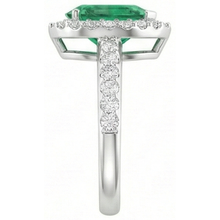Afbeelding in Gallery-weergave laden, Groente smaragd  Peer &amp; Ronde 4 Karaat Emerald &amp; Diamond Edelsteen Ring Wit Goud 14K
