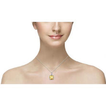 Afbeelding in Gallery-weergave laden, Groot kussen Citrien met diamanten 26.75 Ct hanger witgoud 14K
