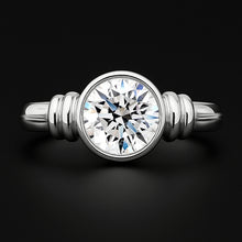 Afbeelding in Gallery-weergave laden, Grote 3.01 karaat diamanten solitaire ring bezel instelling wit goud 14k
