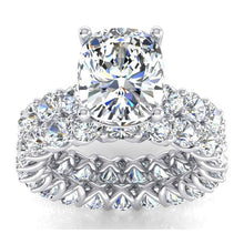 Afbeelding in Gallery-weergave laden, Grote Kussen Echt Diamanten Verlovingsring Set 12,50 Karaat
