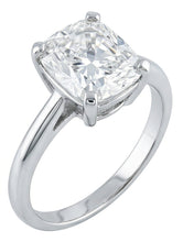 Afbeelding in Gallery-weergave laden, Grote Kussenslijpsel Natuurlijke uit de aarde gewonnen Diamant 3 Karaat Solitaire Ring
