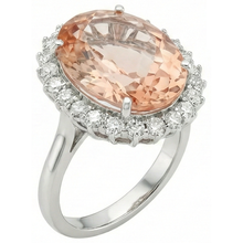 Afbeelding in Gallery-weergave laden, Grote Morganiet met kleine Natuurlijke echte diamanten ( niet in een laboratorium gekweekt ) 18.50 ct. Ring Nieuw Wit Goud 14K
