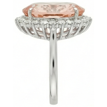 Afbeelding in Gallery-weergave laden, Grote Morganiet met kleine Natuurlijke echte diamanten ( niet in een laboratorium gekweekt ) 18.50 ct. Ring Nieuw Wit Goud 14K
