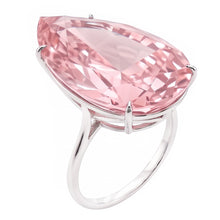 Afbeelding in Gallery-weergave laden, Grote Peervormige Solitaire Ring met 3 Karaat Roze Saffier Edelsteen, 14K Witgoud
