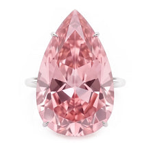 Afbeelding in Gallery-weergave laden, Grote Peervormige Solitaire Ring met 3 Karaat Roze Saffier Edelsteen, 14K Witgoud
