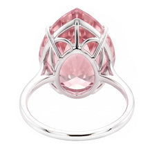 Afbeelding in Gallery-weergave laden, Grote Peervormige Solitaire Ring met 3 Karaat Roze Saffier Edelsteen, 14K Witgoud

