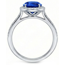 Afbeelding in Gallery-weergave laden, echte round saffier 3karaat ring profielweergave
