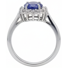 Afbeelding in Gallery-weergave laden, Grote ovale tanzaniet steen fancy ring 1.95 karaat Natuurlijke echte diamanten ( niet in een laboratorium gekweekt ) sieraden goud
