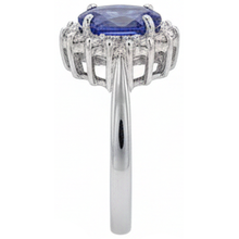 Afbeelding in Gallery-weergave laden, Grote ovale tanzaniet steen fancy ring 1.95 karaat Natuurlijke echte diamanten ( niet in een laboratorium gekweekt ) sieraden goud
