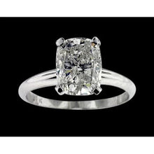 Afbeelding in Gallery-weergave laden, Grote Kussen Geslepen Echt Diamant 3 Karaat Solitaire Ring
