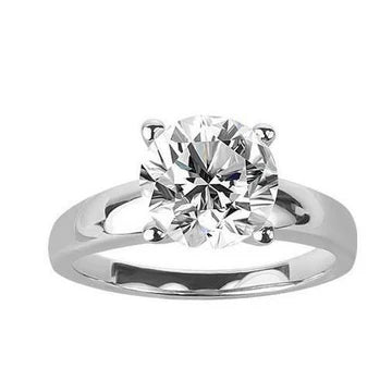 Grote Ronde Briljant Geslepen 3 Ct Solitaire Echt Diamanten Verlovingsring