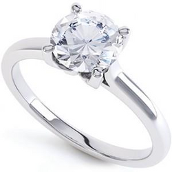 Grote Ronde Geslepen Solitaire 2,85 Ct Echt Diamanten Verlovingsring Wit Goud 14K