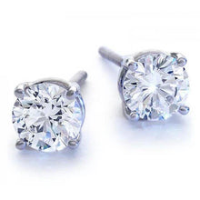 Afbeelding in Gallery-weergave laden, Grote Solitaire Ronde Echt Diamant 5 Ct. Oorknopjes Gouden Sieraden Prong Set
